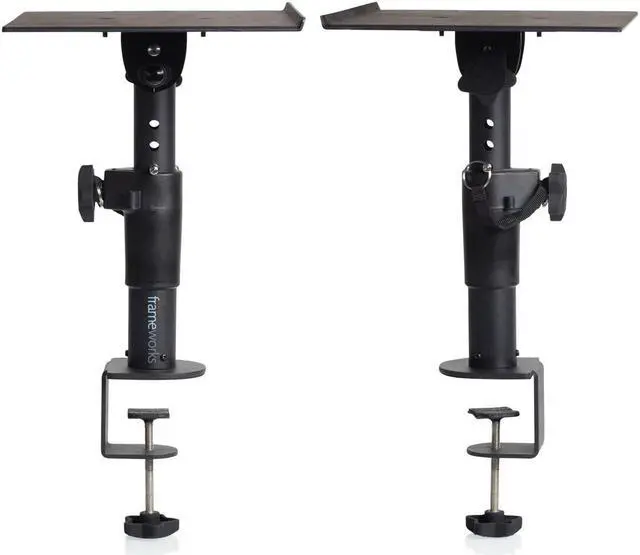 Main image of Gator Cases Frameworks Clamp-On Desktop Studio Monitor Stand, 2-Pack