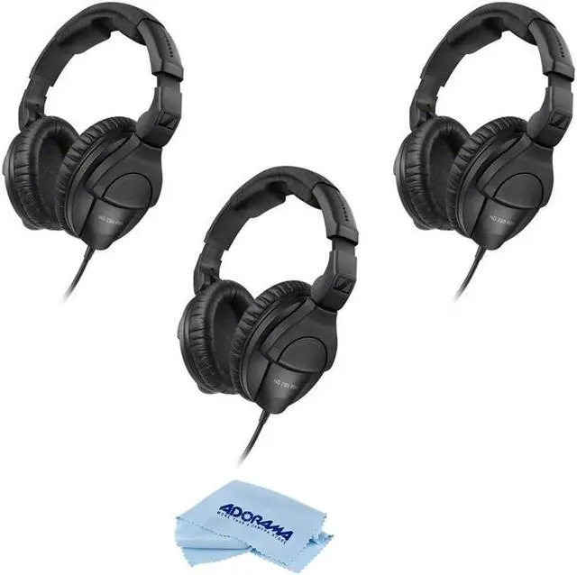 Alt view image 3 of 5 - Sennheiser 3 Pack HD 280 PRO Closed Around-the-Ear Monitoring Headphones / Cloth