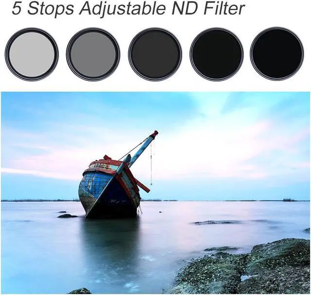 Alt view image 11 of 14 - K&F Concept 49mm ND2-ND32(1-5 Stop) Filter, Variable ND Filter, No X Spot/Waterproof/Scratch-Resistant, for Camera Lens