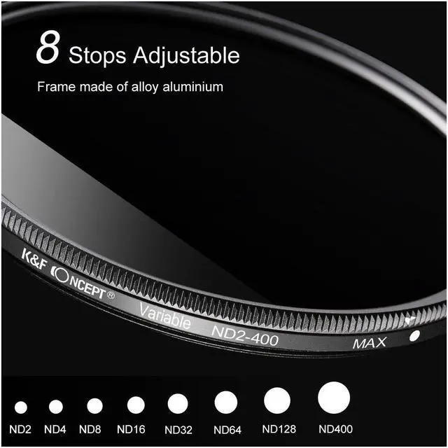 Alt view image 5 of 7 - K&F Concept K&F Concept Variable ND2-400 43mm #KF01.1104