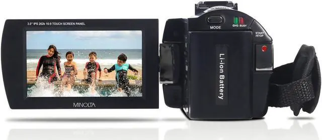 Alt view image 3 of 10 - Minolta MN4K20NV 4K Ultra HD 3" Touchscreen Camcorder with Night Vision
