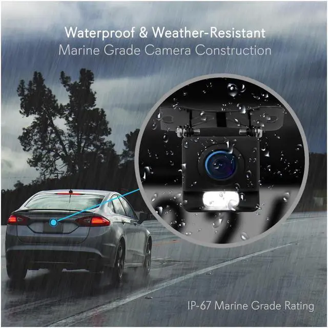 Alt view image 6 of 15 - rear view backup camera system  waterproof mini parking reverse license car vehicle rearview back up w/ 656x492p 420 tvl resolution, night vision, tiltadjustable angle, universal mount  pyle plcm11