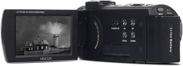 Alt view image 4 of 10 - Minolta MN4K20NV 4K Ultra HD 3" Touchscreen Camcorder with Night Vision