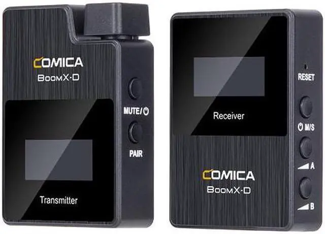 Alt view image 2 of 13 - Wireless Lavalier Microphone,Comica BoomX-D1 2.4G Wireless Microphone System with 1 Transmitter and 1 Receiver,Lav Mic for Smartphone Camera Podcast Interview YouTube Facebook Live-steam