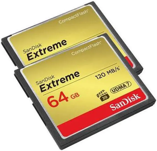 Main image of SanDisk 64GB Extreme Compact Flash Memory Card - Pack of 2