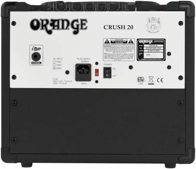 Alt view image 2 of 10 - Orange crush 20 Twin-channel 20W guitar Amplifier, Black