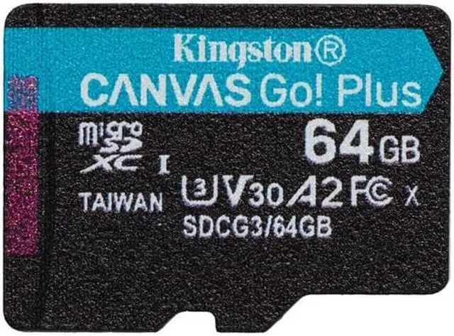 Alt view image 3 of 17 - Kingston Canvas Go! Plus 64 Gb Class 10/Uhs-I (U3) Microsdxc