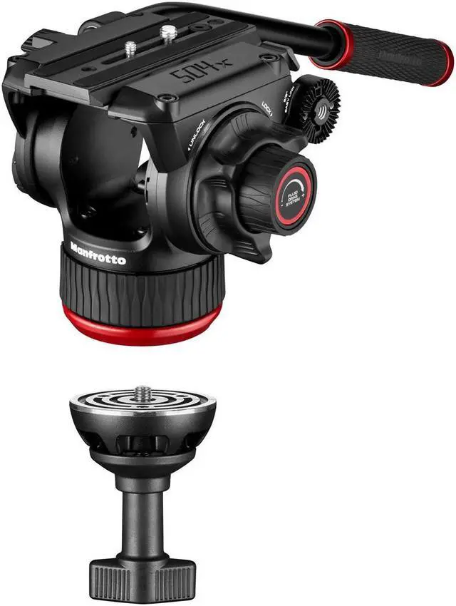 Alt view image 5 of 7 - Manfrotto 504X Fluid Video Head with Aluminum Twin Leg Tripod and Mid-Level Spreader