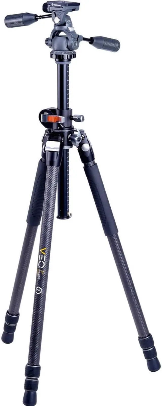 Alt view image 2 of 7 - Vanguard Vanguard VEO3+263CP Carbon Fiber Tripod with Panhead and Multi-Angle Center Column for Overhead Shots