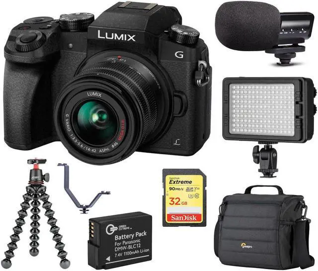 Main image of Panasonic Lumix DMC-G7 Mirrorless with 14-42mm Lens Black With Accessory Bundle