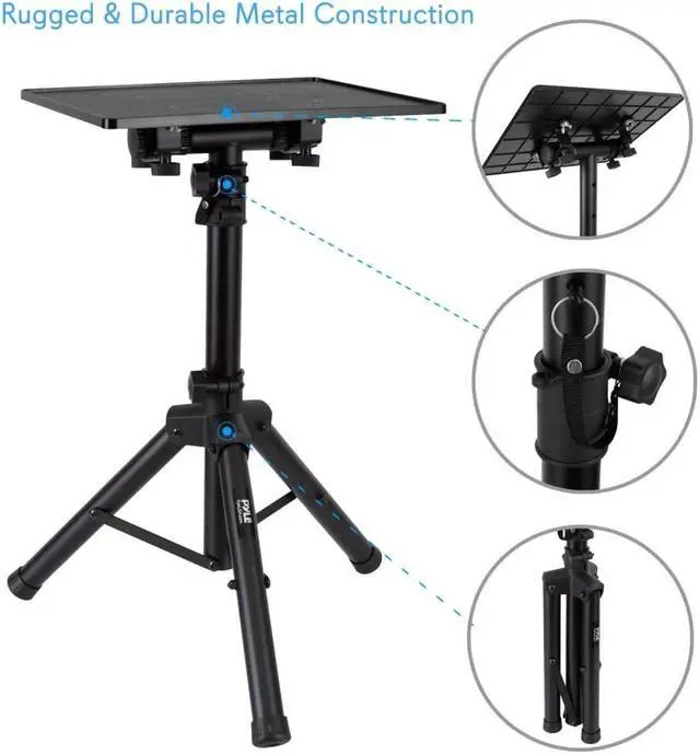 Alt view image 11 of 19 - Pyle PLPTS2 Universal Device Stand - Height Adjustable Tripod Mount (For Laptop, Notebook, Mixer, DJ Equipment)