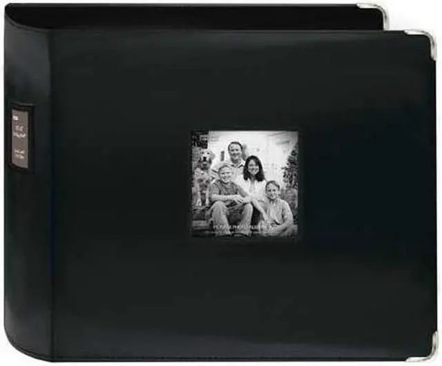 Alt view image 10 of 10 - Sewn Leatherette 3-Ring Binder 12''X12''-Black