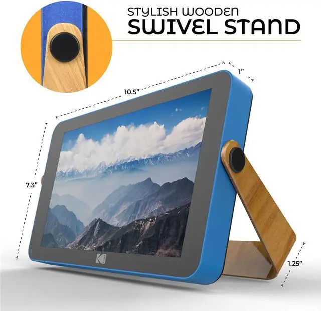 Alt view image 7 of 10 - Kodak 10" WiFi Enable Rechargeable Digital Photo Frame RWF-108 (Blue)