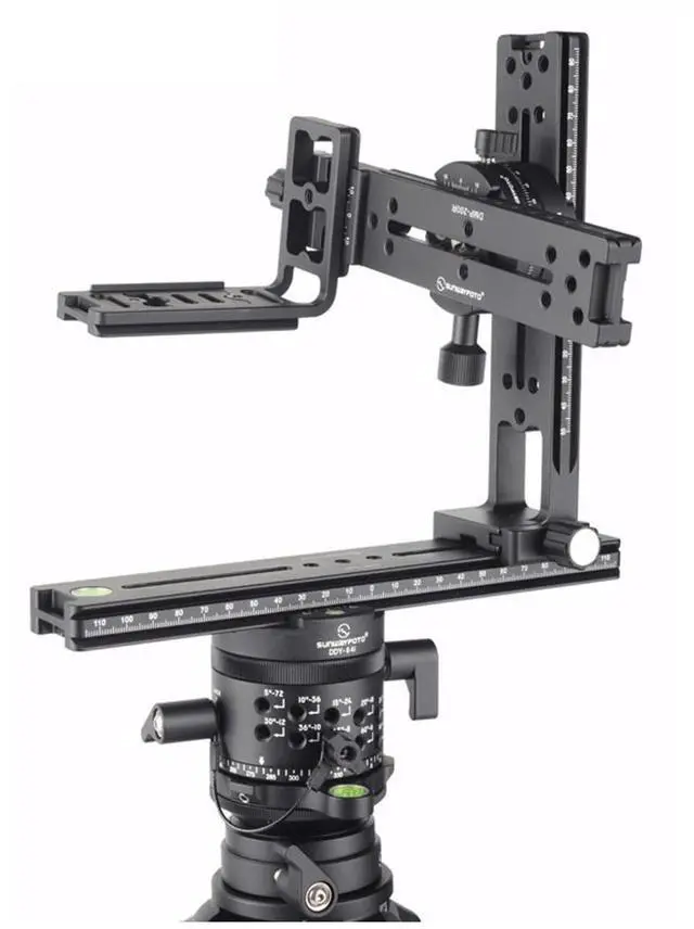 Alt view image 3 of 6 - SunwayFoto PANO-1 Panoramic Head Kit, DYH-66i Base, DDP-64M Rotator, 64mm/58mm Clamp, DPG-2416 Rail, DMP-200L Slide, DDH-03 Clamp, DMC-200L Rail, DPL-01 Plate