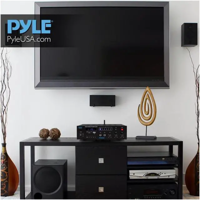 Alt view image 12 of 20 - Bluetooth Public Address Amplifier - Compact PA Speaker & Microphone Receiver System with (2) Mic Inputs, MP3/USB/SD Readers, FM Radio (300 Watt)