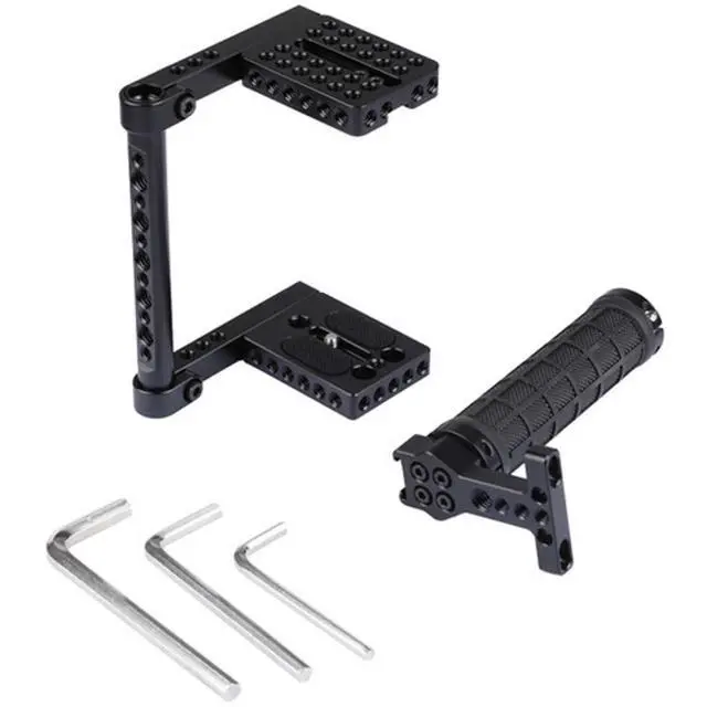 Alt view image 4 of 6 - CAMVATE Universal Camera Cage with Rubber Top Handle for Select DSLRs #C2019