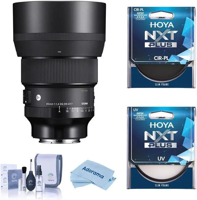 Main image of Sigma 85mm f/1.4 DG DN ART Lens for Sony E with Hoya 77mm UV+CPL Filter Kit
