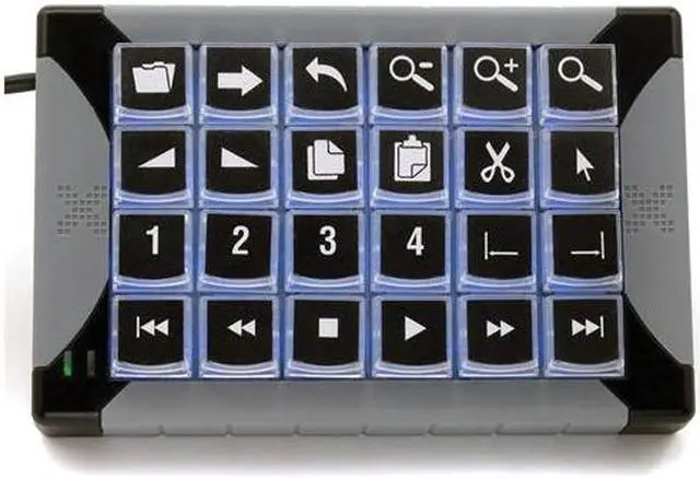 Alt view image 2 of 4 - X-Keys XK-24 24-Keys USB Keypad, Red and Blue Backlighting #XK-24-USB-R