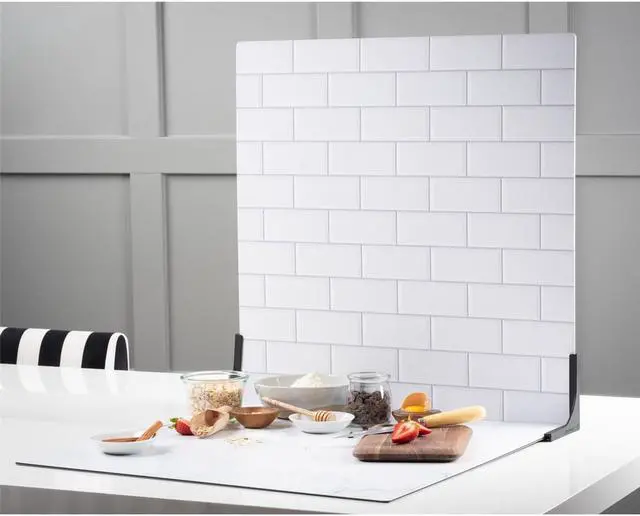 Alt view image 2 of 7 - V-FLAT WORLD Duo Board - 24x24" Double Sided Surface Board, White/Ebony Subway Tile