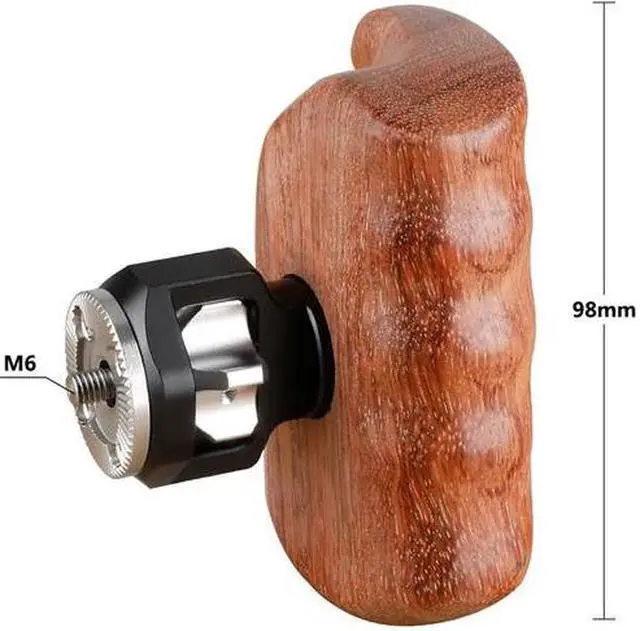 Alt view image 5 of 6 - CAMVATE Left Side Wooden Handle Grip with M6 ARRI Rosette Mount, Bubinga