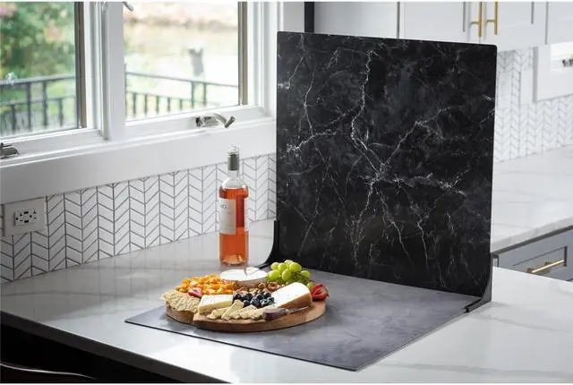 Alt view image 2 of 7 - V-FLAT WORLD V-FLAT WORLD Duo Board - 24x24" Double Sided Surface Board (Single), Onyx Marble/Alpine Marble