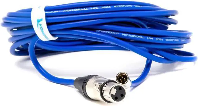 Alt view image 3 of 3 - Kondor Blue 25' Mini XLR Male to XLR Female Audio Cable for BMPCC 4K/6K Camera, Blue