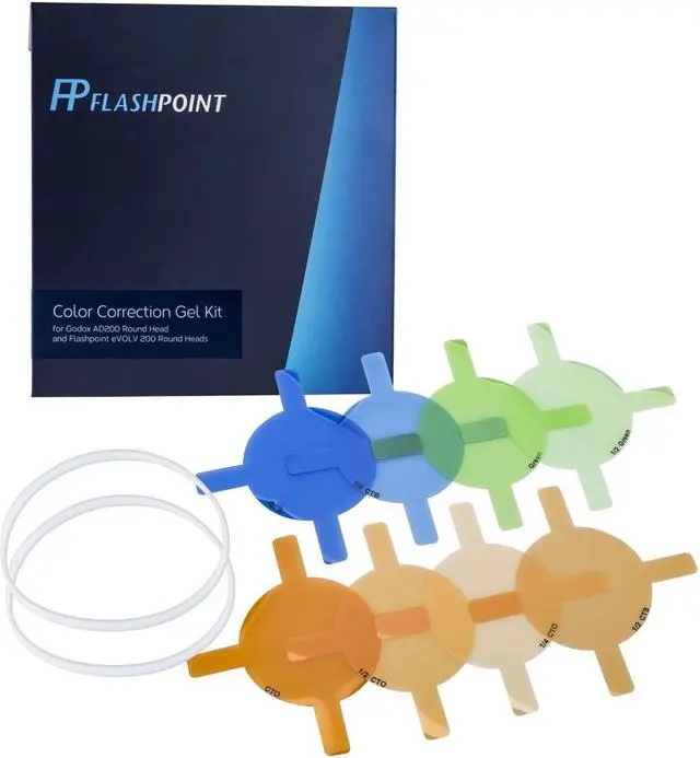 Main image of Flashpoint Flashpoint Color Correction Gel Kit Compatible with Godox AD100Pro, AD200Pro, AD200 Round Heads and Flashpoint XPLOR 100 Pro, eVOLV 200, eVOLV 200Pro Round Heads