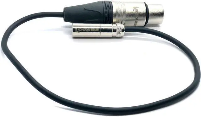 Alt view image 2 of 2 - Kondor Blue 16" Mini XLR Male to XLR Female Audio Cable, Black #KB-MXLR-16-BK