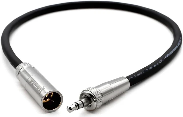 Alt view image 3 of 3 - Kondor Blue 12" Mini XLR to 3.5mm TRS Locking Screw Plug Audio Cable, Black