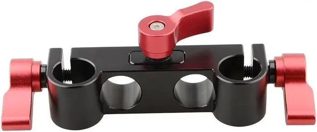 Alt view image 3 of 6 - CAMVATE Offset Railblock Clamp 15mm Right Angel Rod Clamp, Red Knob