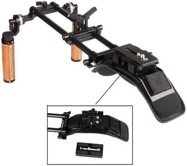 Alt view image 2 of 6 - CAMVATE DSLR Shoulder Mount Rig with Manfrotto QR Base Plate and ARRI Rosette Dual Handgrip