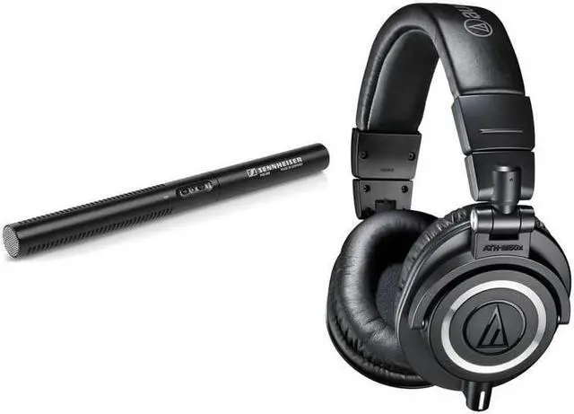 Main image of Sennheiser MKE 600 Shotgun Microphone with Audio Technica M50x Pro Monitor Headphones
