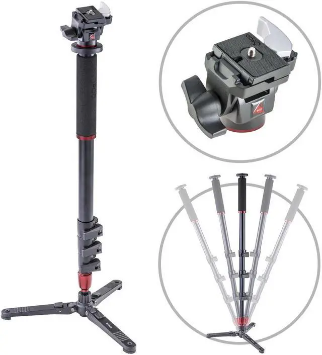 Main image of 3Pod Orbit 4-Section Aluminum Handheld Monopod Stick for DSLR Photo & Video, Sports Cameras, with Fluid Base, Tilt Head, Quick Release Tripod Legs & Bag 65"