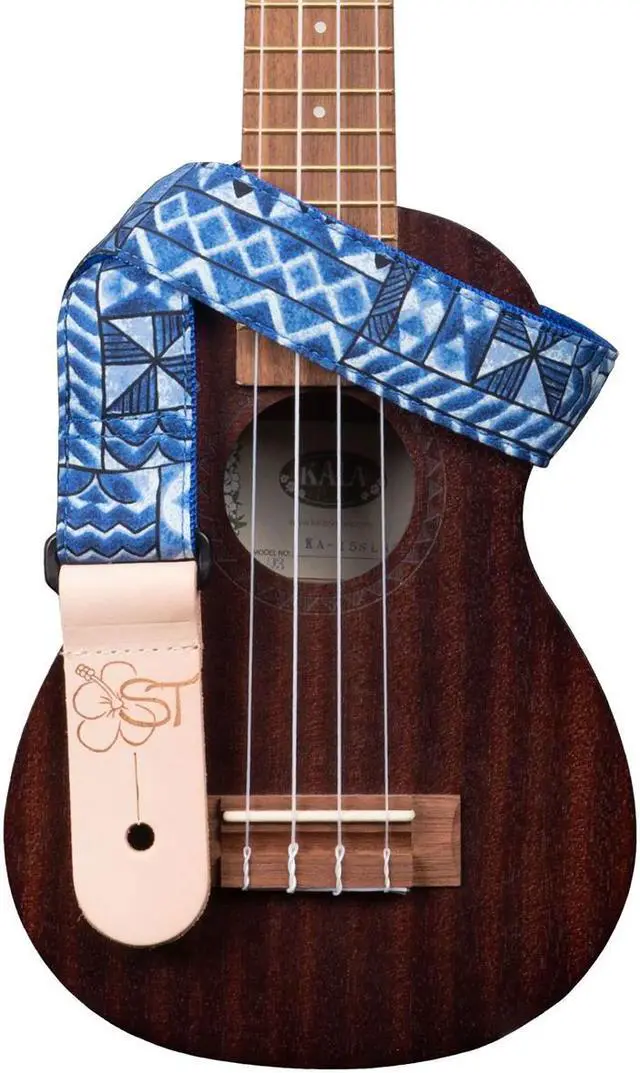 Main image of Kala 1.5" Ukulele Strap, Blue Tapa (Handmade In USA)