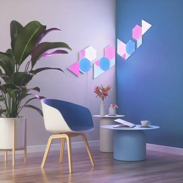 Alt view image 4 of 9 - Nanoleaf Shapes Triangles Expansion Pack w/3x Triangle Light Panels, 80 Lumens