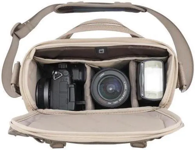 Alt view image 3 of 7 - Vanguard VEO RANGE 21M Small Messenger Camera Bag, Beige Tan #VEO RANGE21M BG