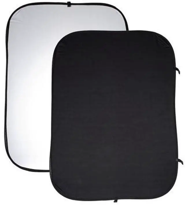 Alt view image 5 of 7 - Belle Drape 60x78" Collapsible Disc Background, One Side Black, One Side White, with Zippered Carrying Case, Black 5.9' Three-Section Nano Stand, Background and Reflector Clip