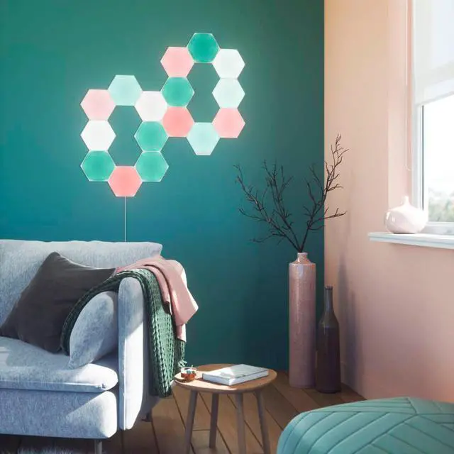 Alt view image 7 of 16 - nanoleaf NL427003HX7P Hexagon Light Panels - Smarter Kit - 7 Panels