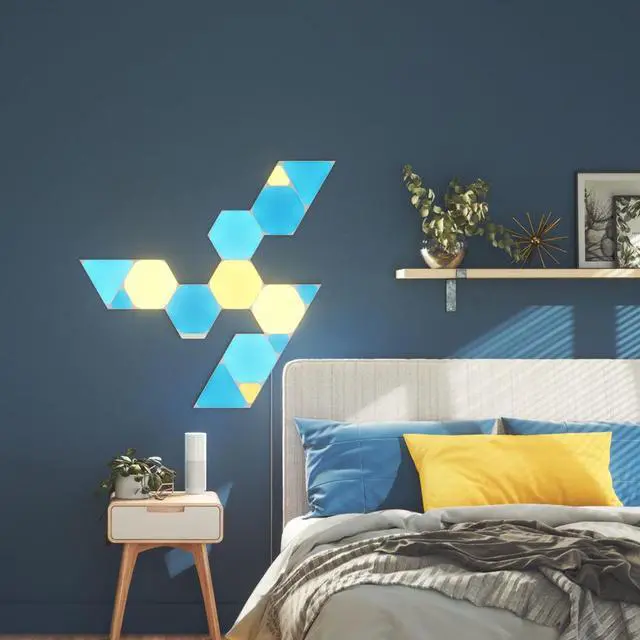 Alt view image 3 of 9 - Nanoleaf Shapes Triangles Expansion Pack w/3x Triangle Light Panels, 80 Lumens