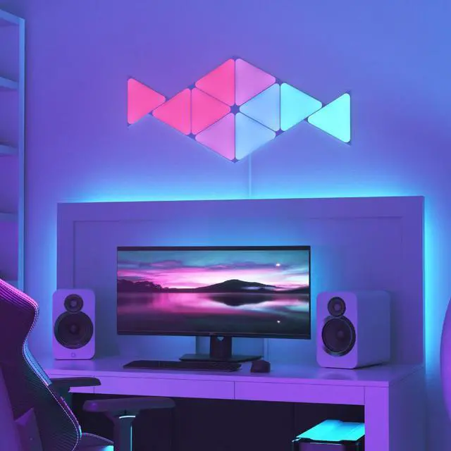 Alt view image 5 of 9 - Nanoleaf Shapes Triangles Expansion Pack w/3x Triangle Light Panels, 80 Lumens