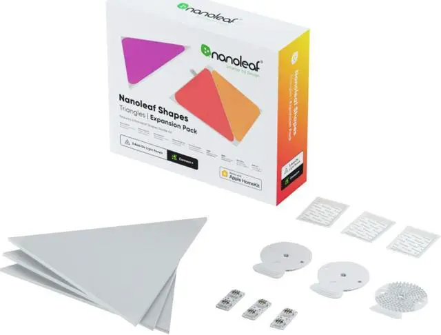 Alt view image 2 of 9 - Nanoleaf Shapes Triangles Expansion Pack w/3x Triangle Light Panels, 80 Lumens