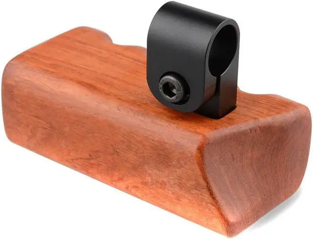 Alt view image 4 of 7 - CAMVATE Right Hand Wooden Handle Grip with 15mm Rod Clamp Connector for Select DV and DSLR Camera Cages