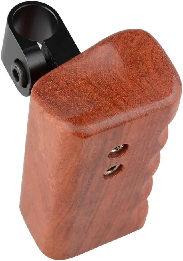 Alt view image 5 of 7 - CAMVATE Right Hand Wooden Handle Grip with 15mm Rod Clamp Connector for Select DV and DSLR Camera Cages