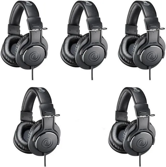 Main image of Audio-Technica 5 Pack ATH-M20x Pro Monitor Headphones, 96dB, 15-20kHz, Black