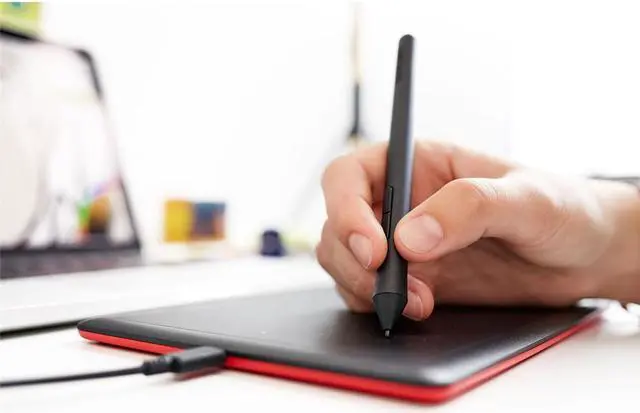 Alt view image 6 of 20 - One by Wacom - Graphic Drawing Tablet for Beginners, Small Black & Red, Compatible with Windows and Mac