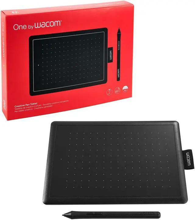 Alt view image 4 of 20 - One by Wacom - Graphic Drawing Tablet for Beginners, Small Black & Red, Compatible with Windows and Mac