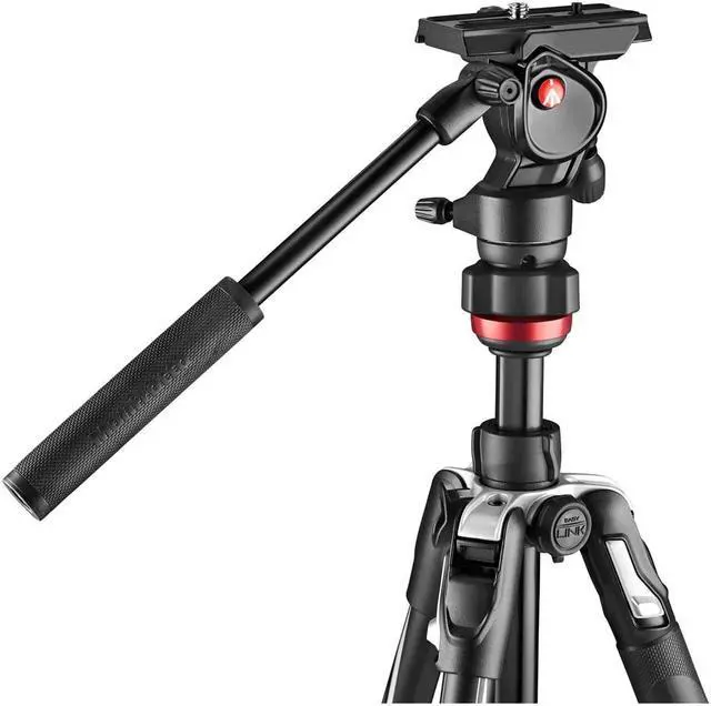Alt view image 15 of 17 - Manfrotto Befree Live Aluminum Tripod Kit, Fluid Video Head, Lever Locks, Black