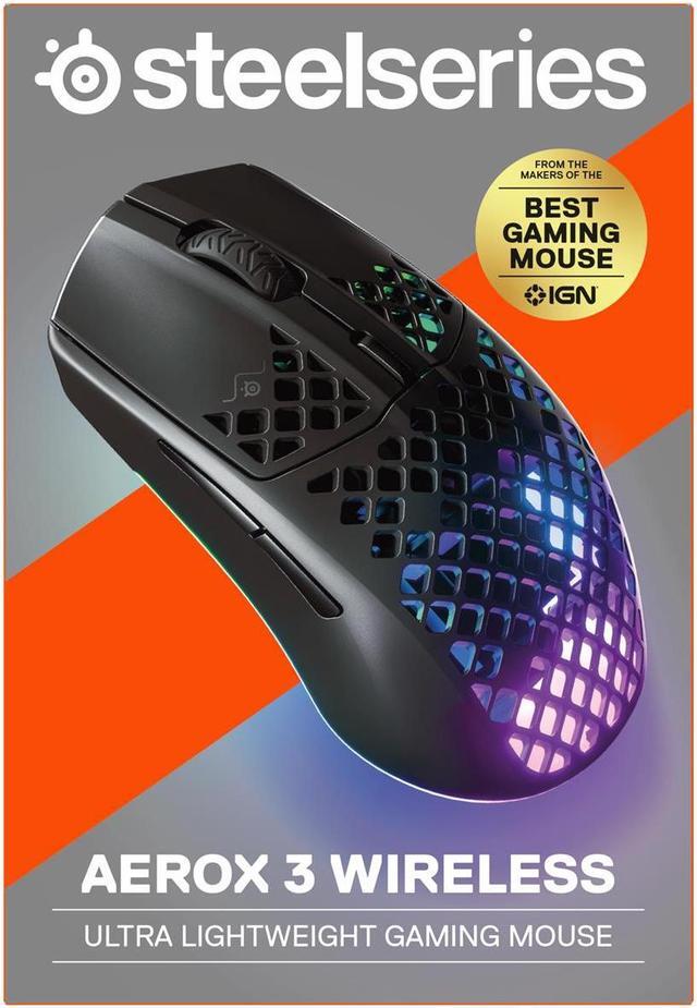Alt view image 6 of 19 - Steel Series Aerox 3 Wireless 18000dpi RGB Gaming Mouse