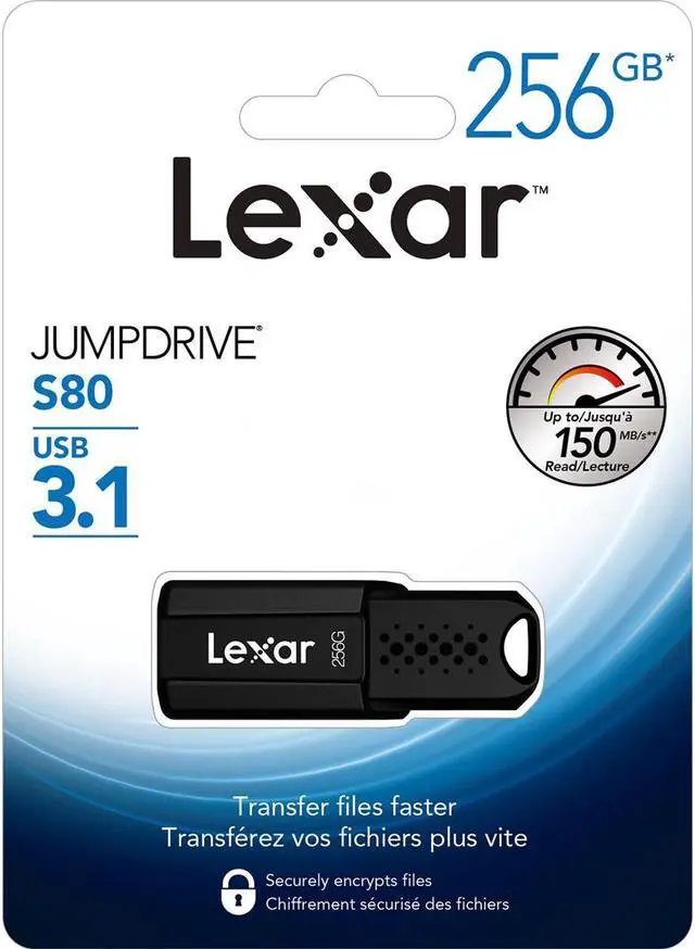 Alt view image 5 of 12 - Lexar JumpDrive S80 256GB USB 3.1 Flash Drive, Up to 150MB/s Read (LJDS080256G-BNBNU), Black