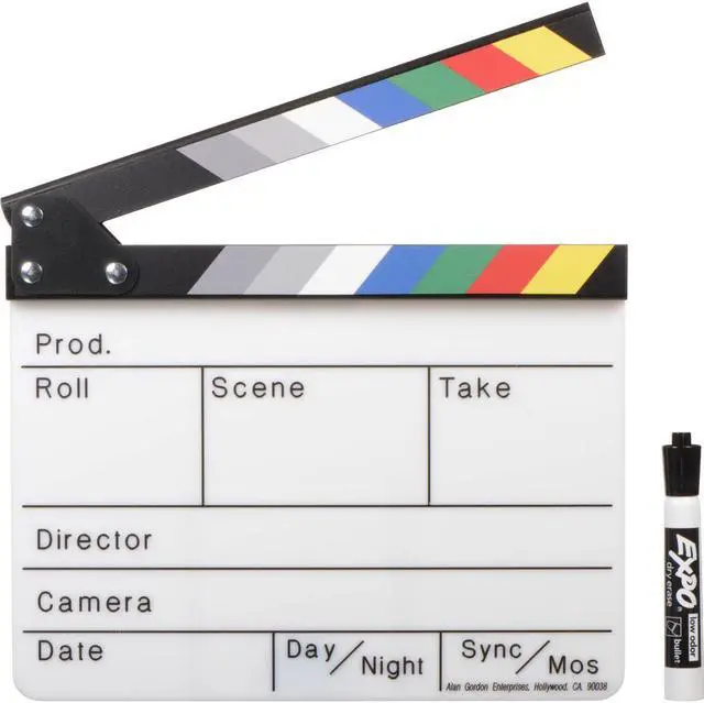 Main image of Alan Gordon Enterprises Color Combo Scene Clapper Slate with Pouch and Marker